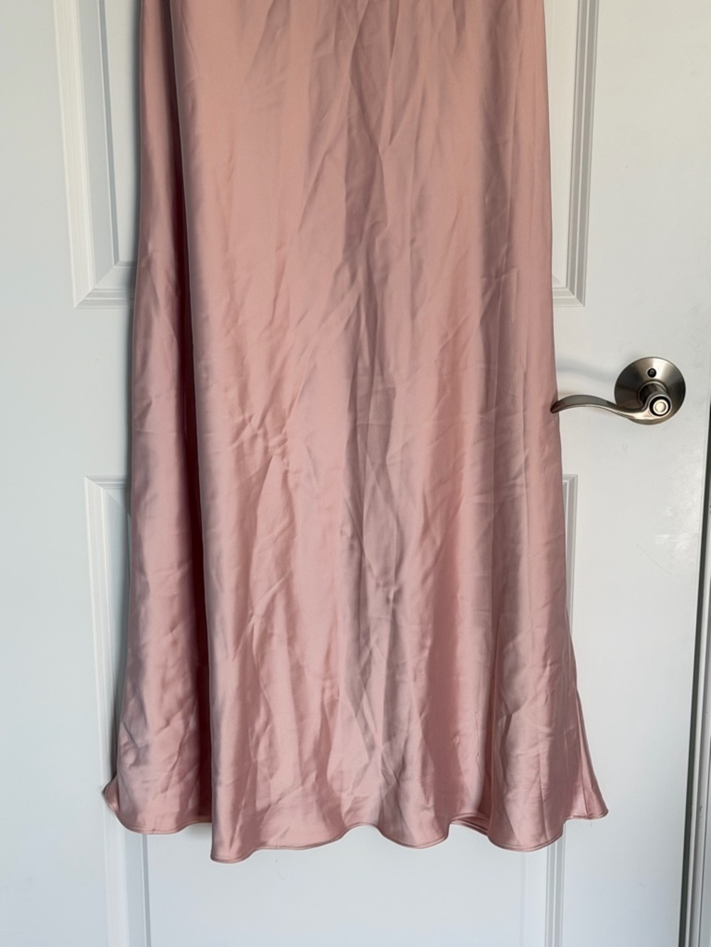 NWT White House Black Market Rose Smoke Satin Halter Maxi Dress 2 54467 - Picture 9 of 13